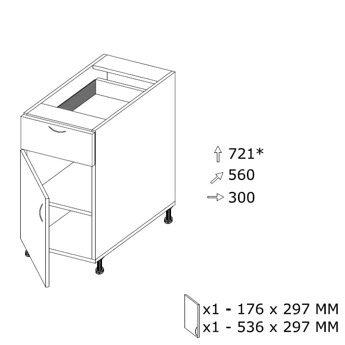 Alakaappi SSZ 3/1 MX L 300 x K 721 Alakaappi SSZ 3/1 MX L 300 x K 721